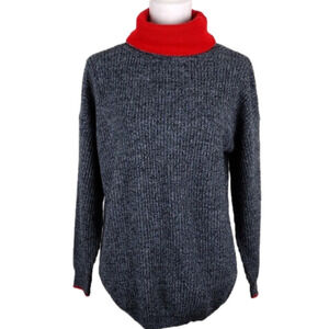 MAJOR Motion Vintage Marbled Grey Turtleneck Long Sleeve Pullover Tunic Sweater